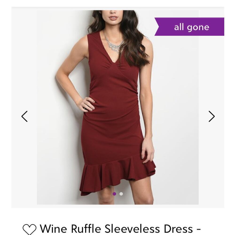 NWT Ina wine ruffle sleeveless dress